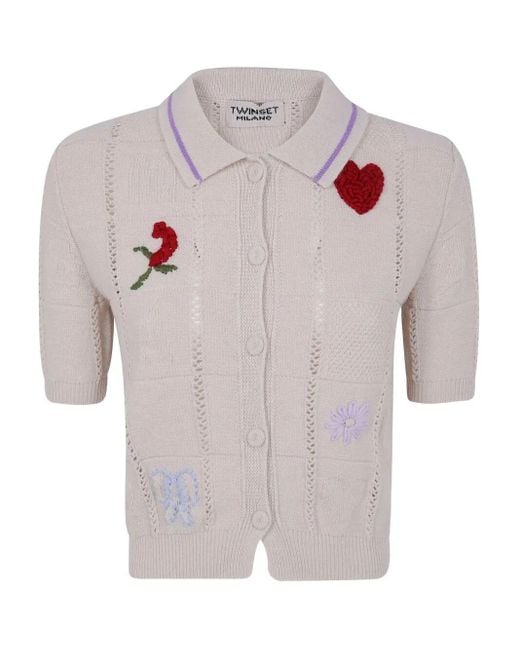 Twinset Natural Micro Cardigan