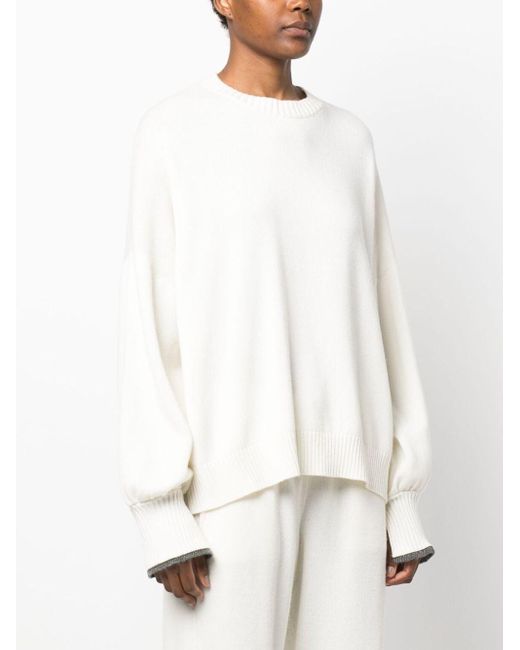 Brunello Cucinelli White Cashmere Sweater