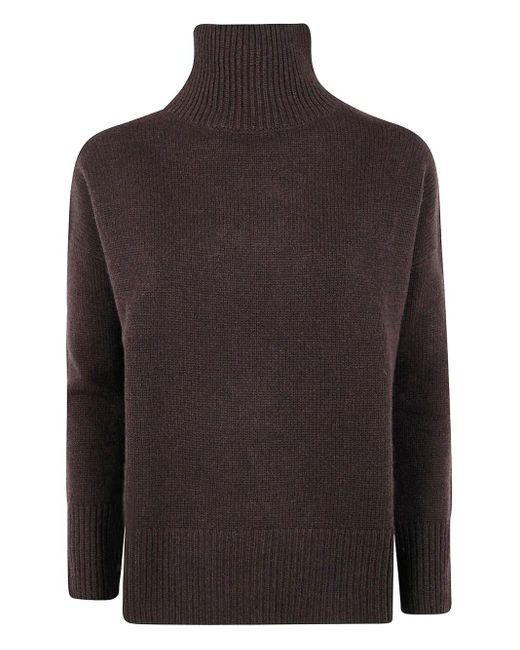 "Ulla" Maglione A Collo Alto di Kujten in Brown
