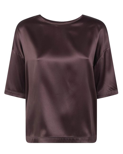 Brunello Cucinelli Purple Short Sleeves Blouse