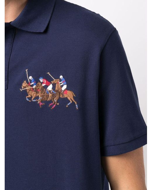 Ralph Lauren Blue Polo Pony-motif Cotton Polo Shirt for men
