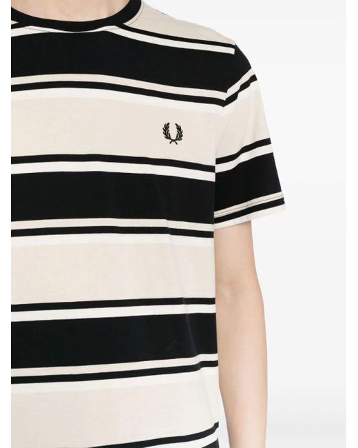 Fred Perry Black Fp Bold Stripe T-Shirt for men