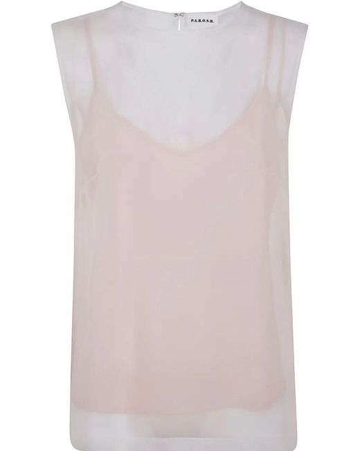 P.A.R.O.S.H. Pink Semi-Sheer T-Shirt