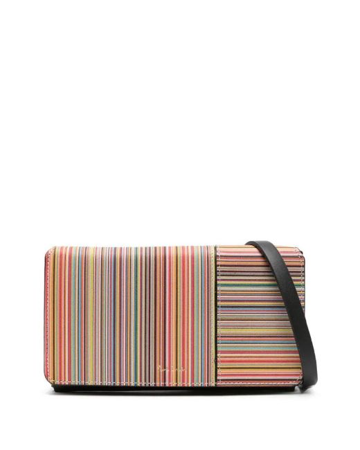 PS by Paul Smith Pink Signature Stripe Leather Phone Bag