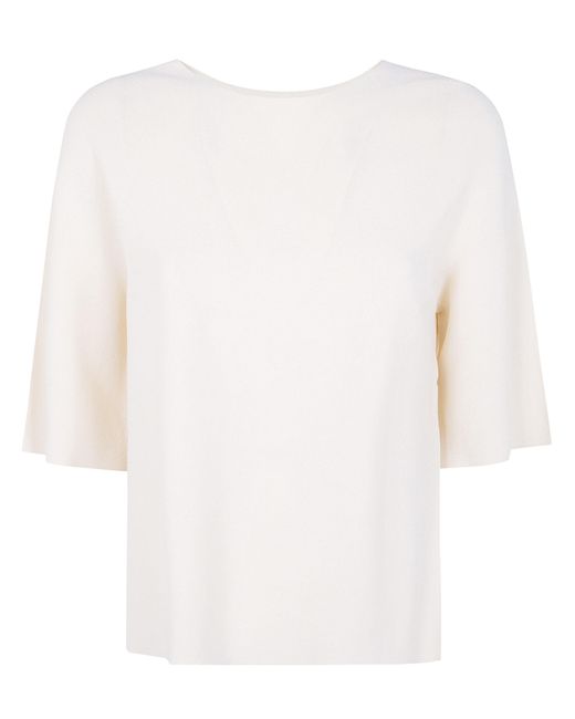 Liviana Conti White Joy Round Neck Sweater