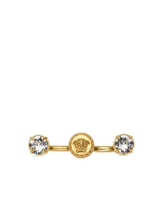 Versace Ring Metal And Rhinestone Accessories in Metallic Lyst