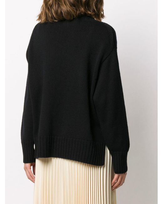 Drumohr Black Long Sleeves Crew Neck Oversized Sweater