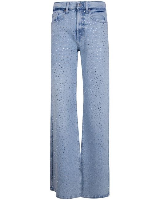7 For All Mankind Blue 'Lotta' All Over Crystals Jeans