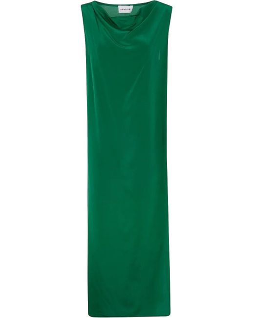 P.A.R.O.S.H. Green Draped Sleeveless Dress
