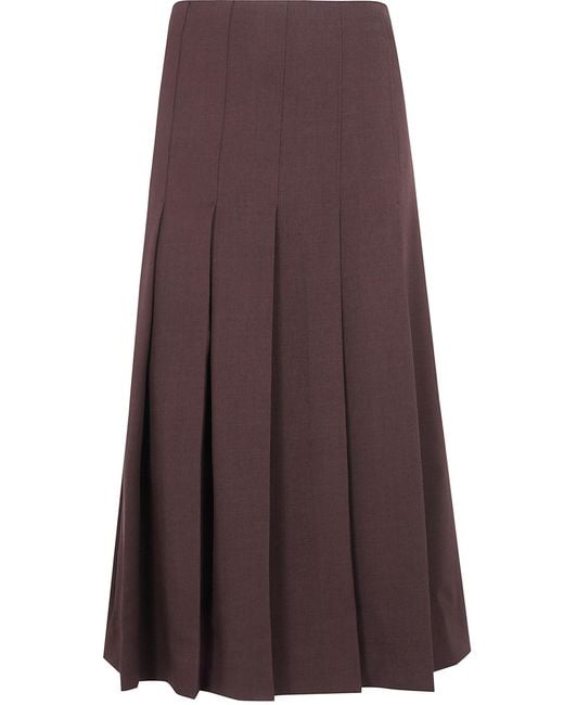 DR. HOPE Purple Skirt Pleated "Asymmetrical Midi"