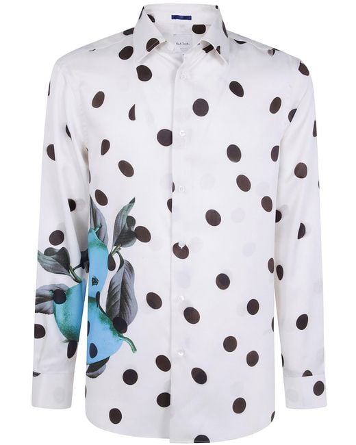 Paul Smith White Shirt Regular Fit Dot" for men