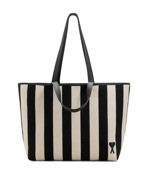 AMI Black "Ami De Coeur" Shopping Bag