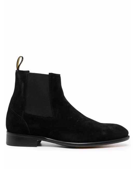 Doucal's Black Point Elastic Beatles Shoes for men