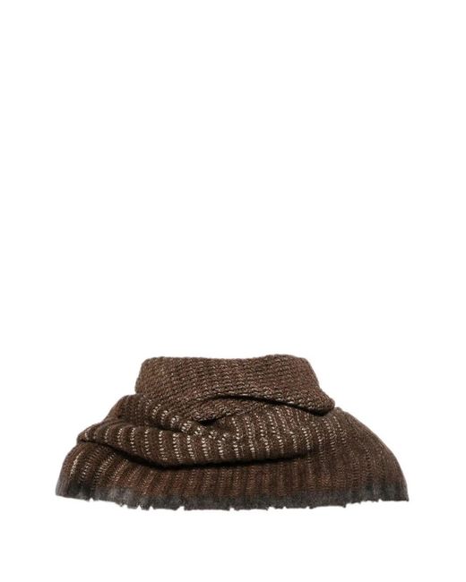 Avant Toi Brown Scarf Hand Painted Destroyed Effect Neck-Warmer for men