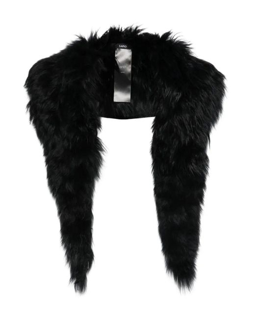 SAPIO Black Long Fur Collar