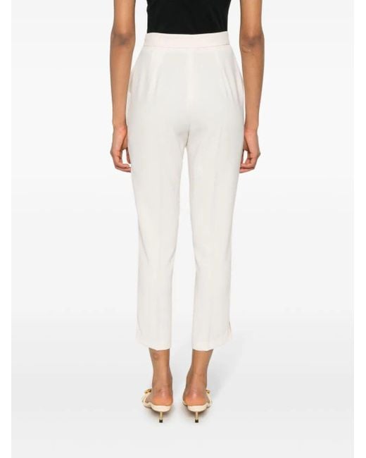 Elisabetta Franchi White Tailored Cropped Trousers