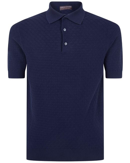 FILIPPO DE LAURENTIIS Blue Short Sleeves Polo Shirt for men