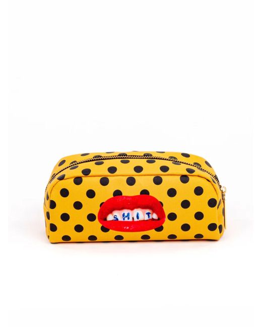 Seletti Orange "Toiletpaper" Printed Pouch Cm 20.5 X 7 H 9 Shit