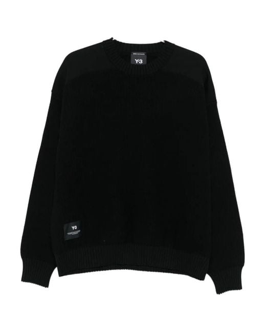 Y-3 Black "Y-3 Ut Knit Crew Sweater" for men