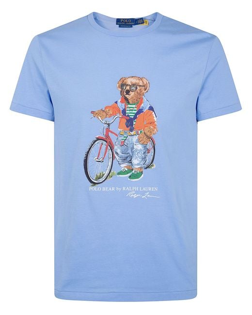 Polo Ralph Lauren Blue Short Sleeves Summer Bear T-Shirt for men