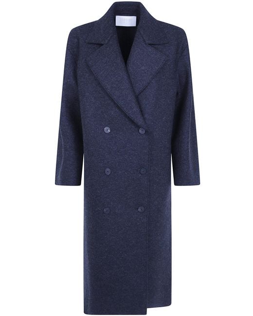 Harris Wharf London Blue Coat Long Double Breasted "Oversized"