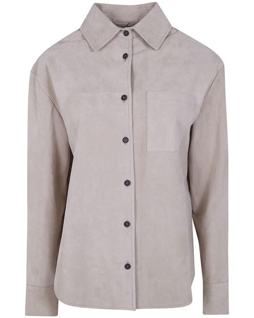 DR. HOPE Gray Classic Suede Overshirt