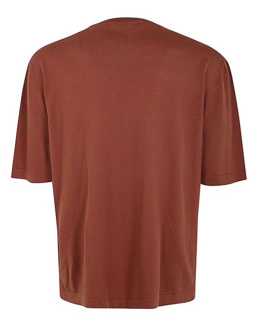 Lardini Brown Crew Neck T-shirt for men
