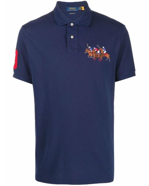 Ralph Lauren Blue Polo Pony-motif Cotton Polo Shirt for men
