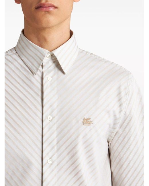 Etro White Soho Bias Cut Shirt for men