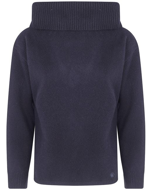 Loulou de Saison Blue Sweater Off-Shoulder "Sibyl"