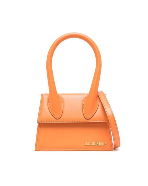 Jacquemus Leather Tote Bag in Orange Lyst