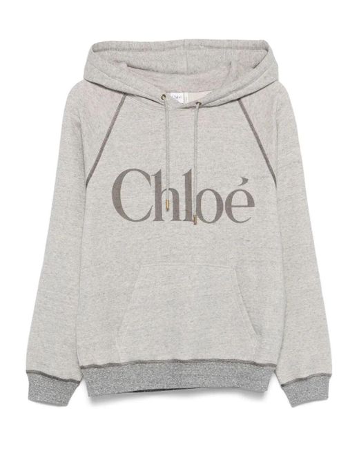 Logo Classic Hoodie di Chloé in Gray
