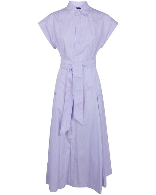 Polo Ralph Lauren Purple Short Sleeves Shirt Midi Dress