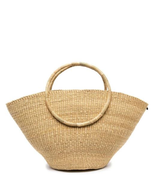 Muuñ Metallic "Lune" Straw Bag