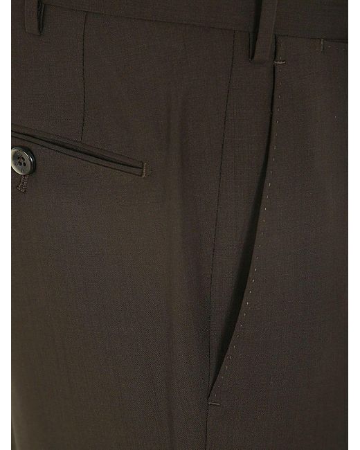 PT01 Gray Superlight Deluxe Wool Slim Flat Front Pants for men