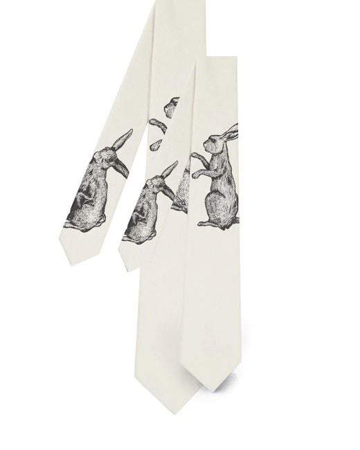 Paul Smith White Tie Rabbit Jacquard 8Cm for men
