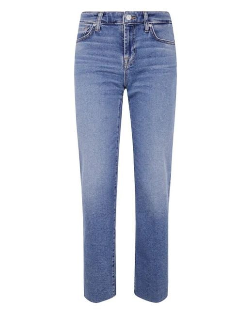 7 For All Mankind Blue Bootcut "Tailorless Fancy" With Raw Cut