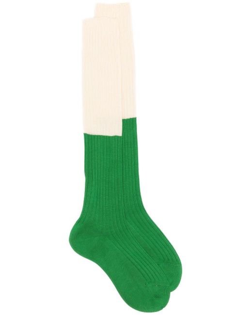 Sofie D'Hoore Green Two-tone Ribbed Socks