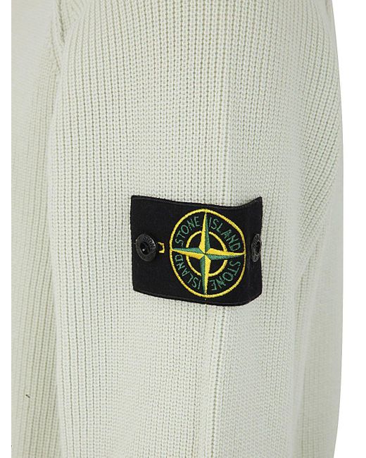 Stone Island Gray Wide Round Neck Sweater Clothing for men