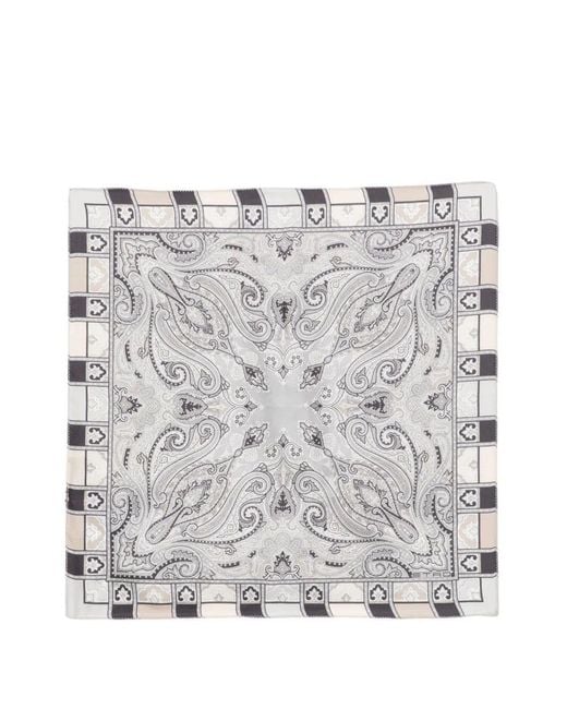 Etro Gray Scarf Silk "Maua0004Ak1Bsx0830" for men