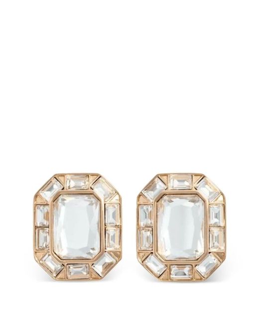 Self-Portrait White Crystal Earrings