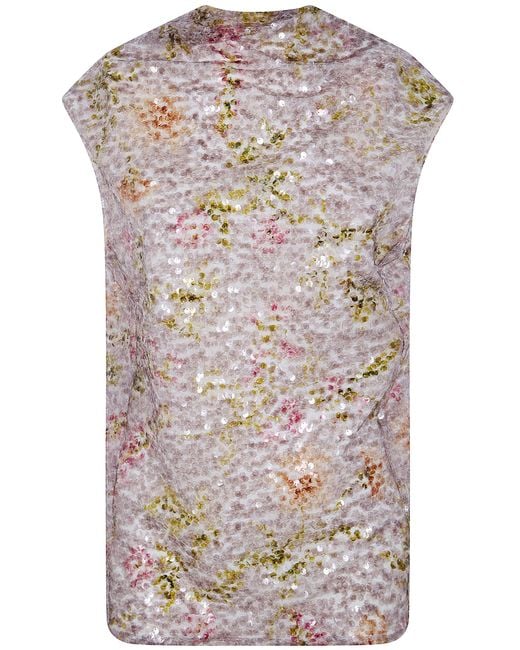 Alberta Ferretti Gray Printed Sequins Shirt