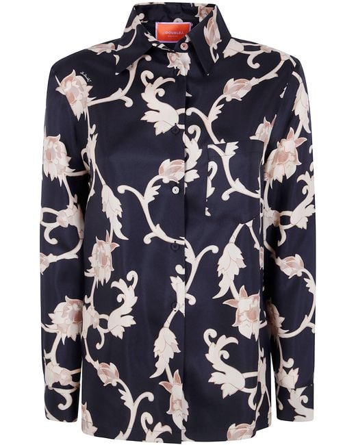LaDoubleJ Blue Shirt Floral Print "Boy"