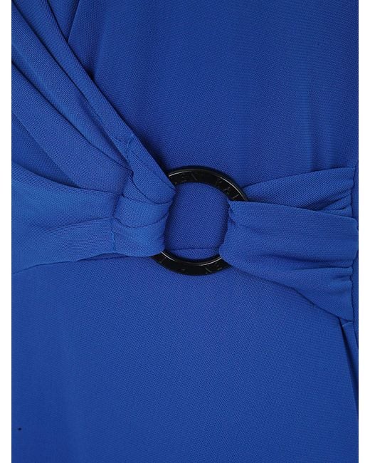 Lauren by Ralph Lauren Blue Long Dress Polyester Gown