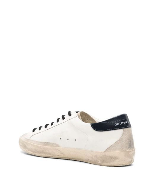 Golden Goose Deluxe Brand White Super-star Distressed Leather Sneakers for men