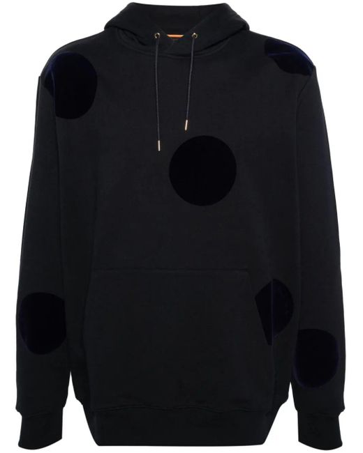 Paul Smith Blue Flocked-dots Cotton Hoodie for men