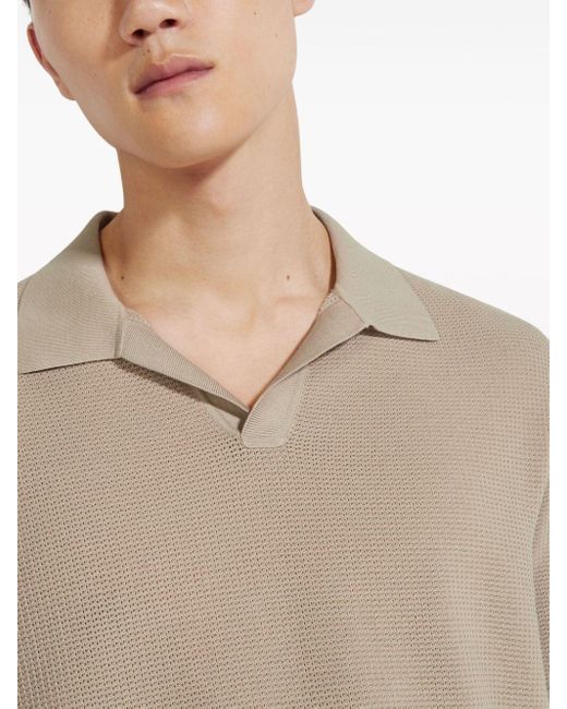 Zegna Natural Premium Cotton Polo Shirt Clothing for men