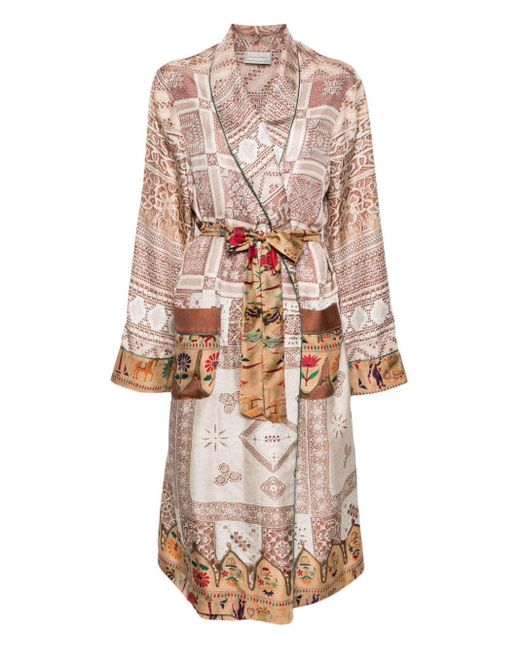 Pierre Louis Mascia Multicolor Printed Long Kimono
