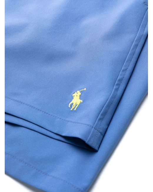 Polo Ralph Lauren Blue Pony-embroidered Drawstring Swim Shorts for men