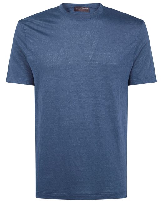 FILIPPO DE LAURENTIIS Blue Short Sleeves T-Shirt for men